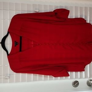 Torrid Harper Red Georgette Button Down Blouse